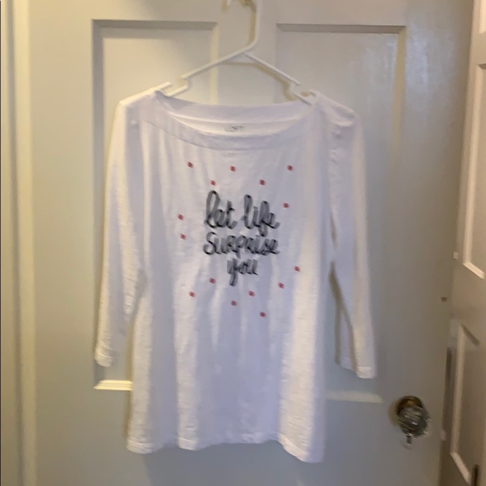 White cotton T-shirt, size medium.